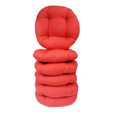 Yuvarlak 6 Adet  Düz Kırmızı  Sandalye Minderi 38 Cm-Fitsdekor